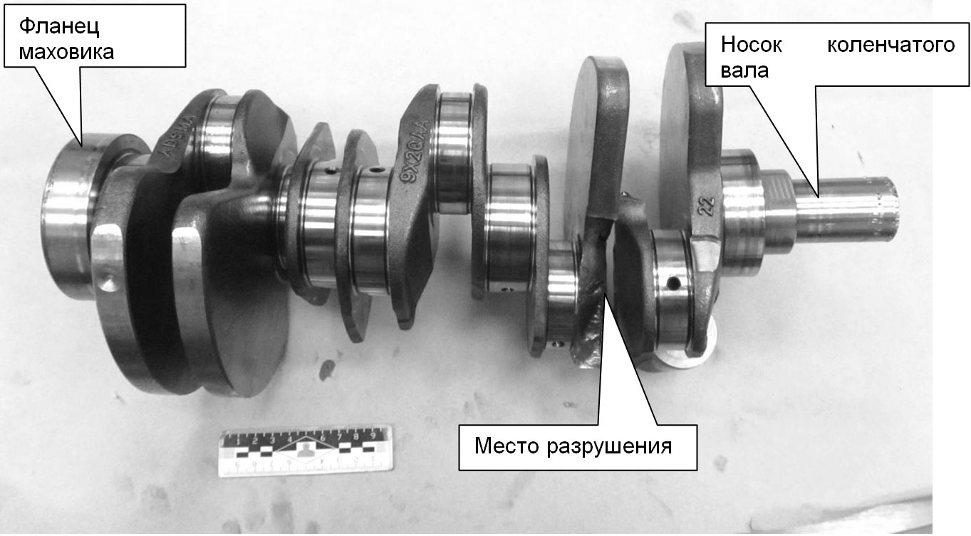 Причина разрушения коленчатого вала