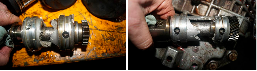 Фото 39,40. Корпус балансирных валов разрушен