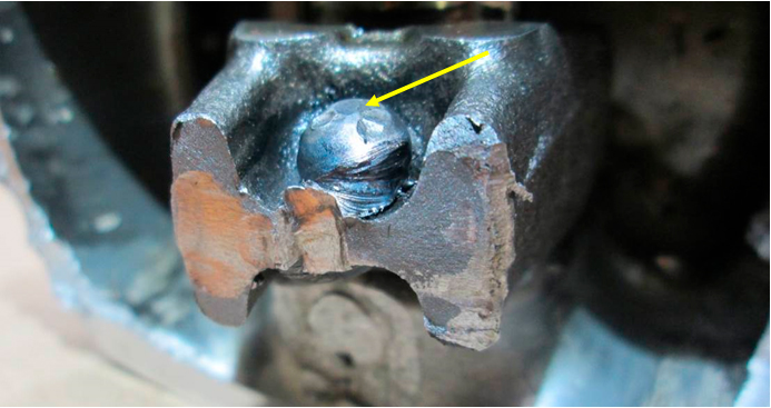 Фото № 7. Внешний вид наплавления металла на стержне шатуна