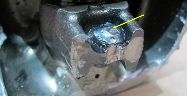 Фото № 8. Внешний вид наплавления металла на стержне шатуна