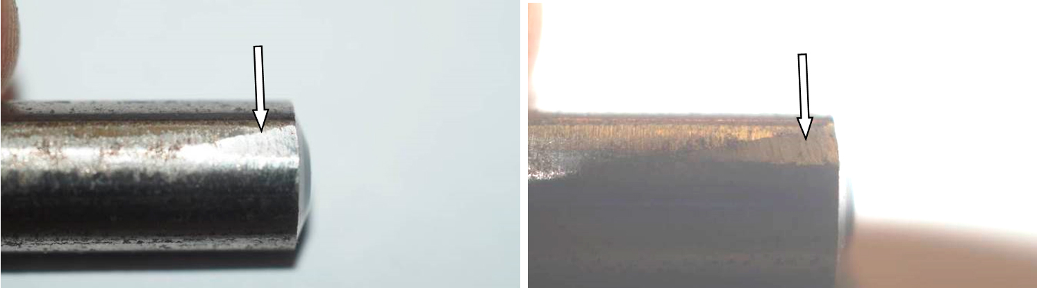 Фото 28,29. Стачивание металла ролика по краям