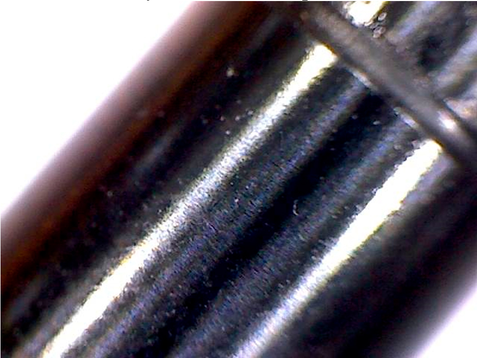 Фото 41. Износа и перегрева плунжера не зафиксировано. Вид через микроскоп – увеличение в 10 раз