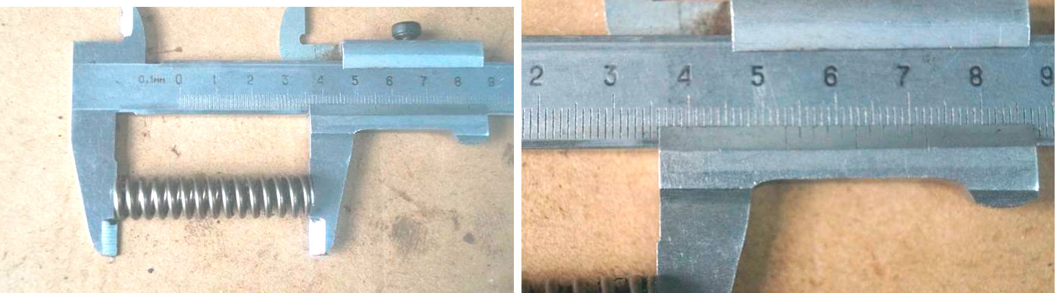 Фото 27,28. Измерение длины пружины
