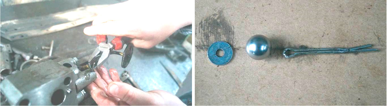 Фото 31,32. Демонтаж перепускного клапана масляного насоса