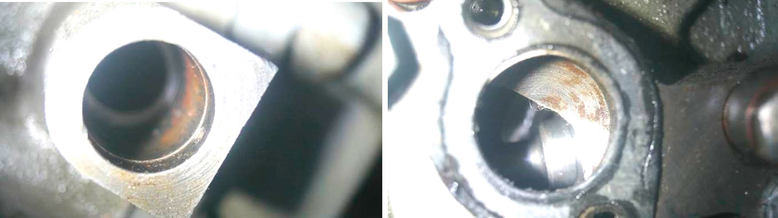 Фото 34,35. Коррозийные наложения в корпусе масляного насоса