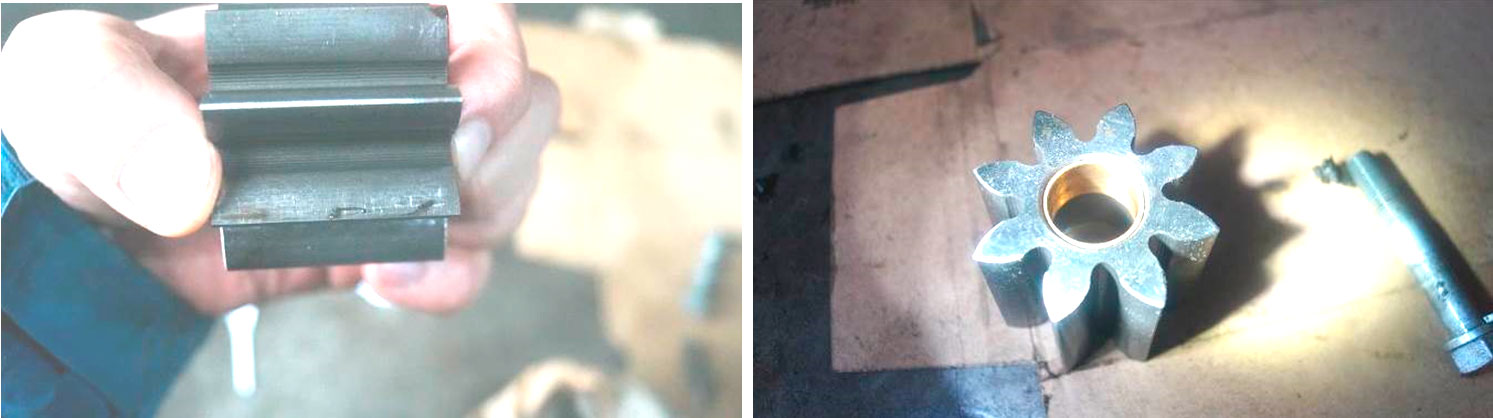 Фото 38,39. Значительного износа, а также повреждения шестерён насоса не зафиксировано