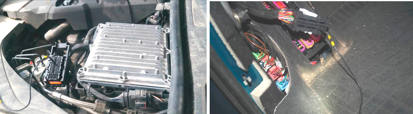 Фото 16,17. Места подключения мультиметра.