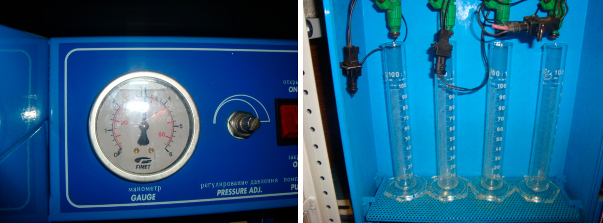 ФОТО 3,4. Проверка топливных форсунок.