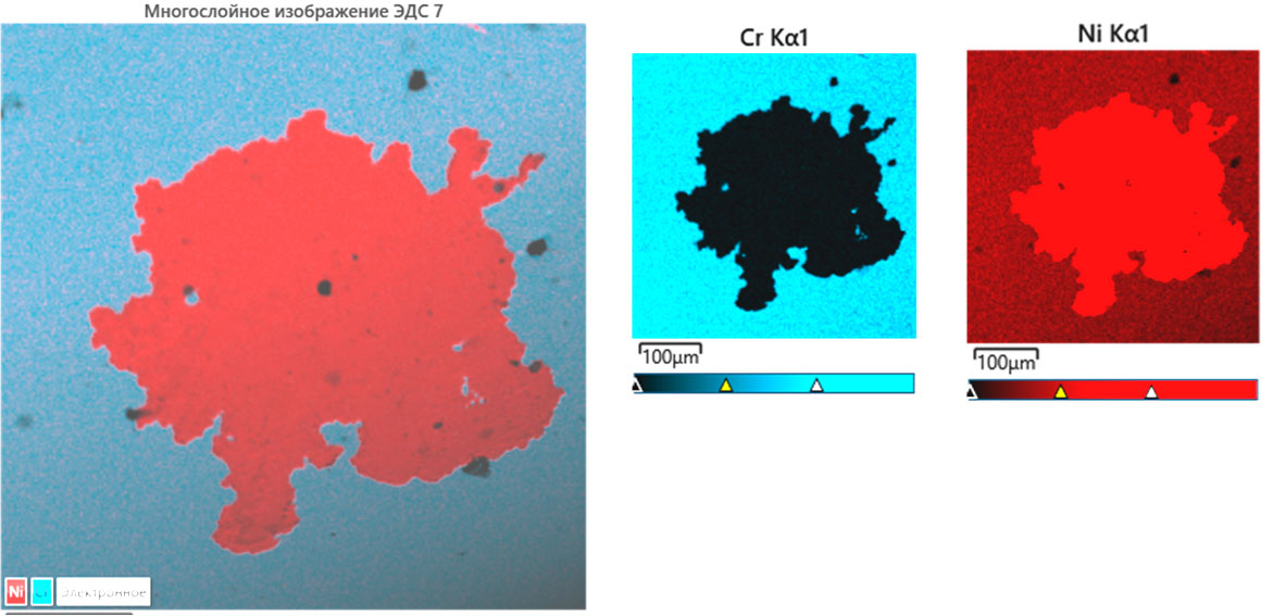 Фото 43-45. Результаты «типичного» картирования характерной области с повреждением покрытия на декоративных элементах