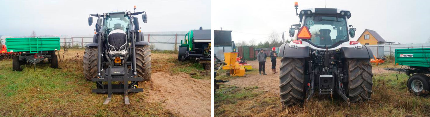 Фото 1,2. Вид трактора спереди и сзади.