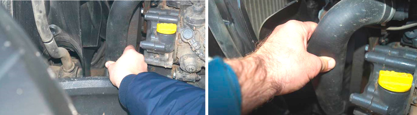 Фото 26. Скорость движения трактора при температуре двигателя 87 градусов по Цельсию (показана в красном круге).