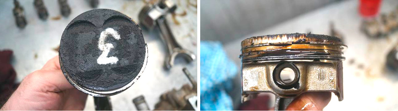 Фото 18,19. Поршень 3-го цилиндра.