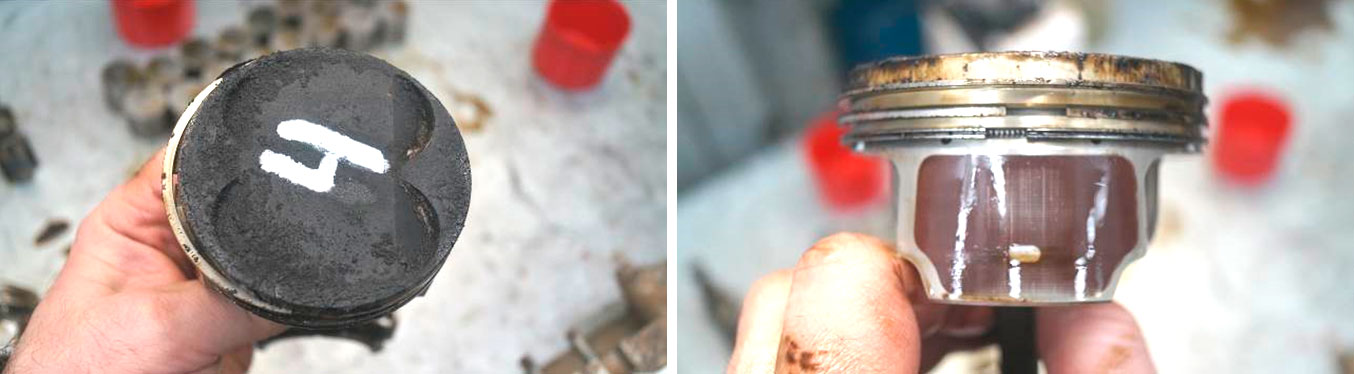 Фото 22,23. Поршень 4-го цилиндра.