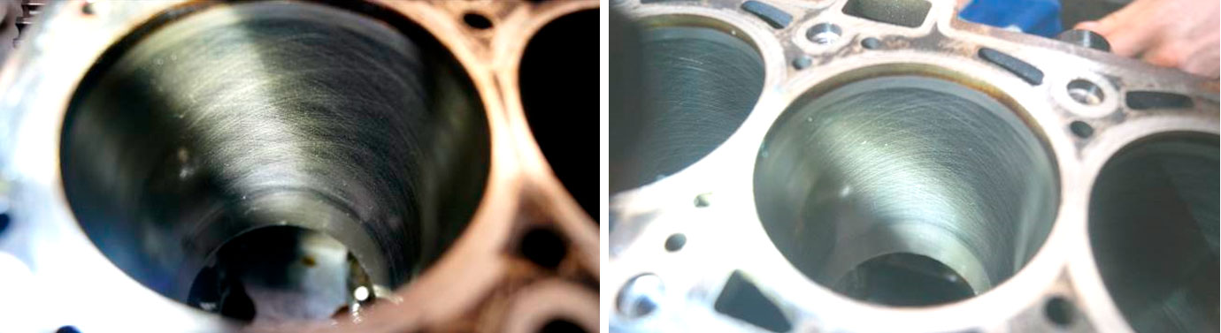 Фото 3,4. Состояние цилиндров двигателя.