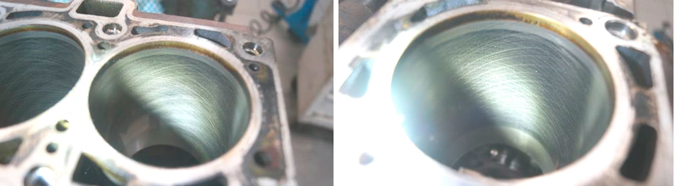 Фото 5,6. Состояние цилиндров двигателя.