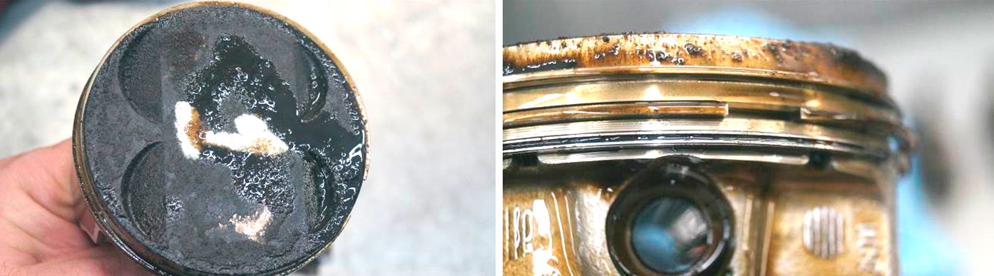 Фото 10,11. Поршень 1-го цилиндра.