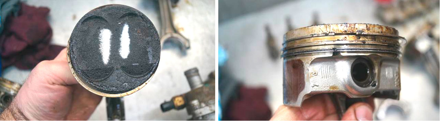 Фото 14,15. Поршень 2-го цилиндра.