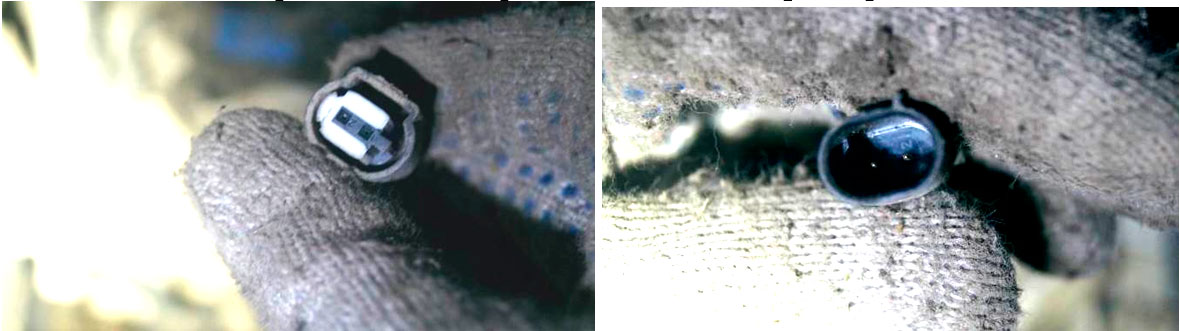 Фото 28,29. Штекерное соединение датчика не имеет повреждения, следов перегрева и окисления.