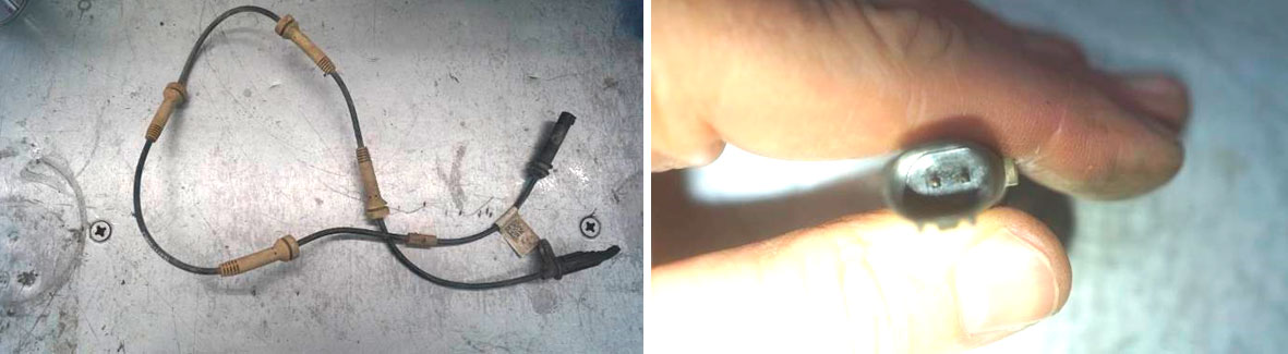 Фото 37,38. Датчик угловой скорости заднего правого колеса.