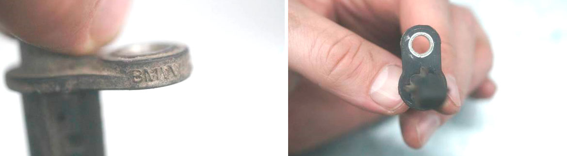 Фото 41,42. Датчик угловой скорости заднего правого колеса.