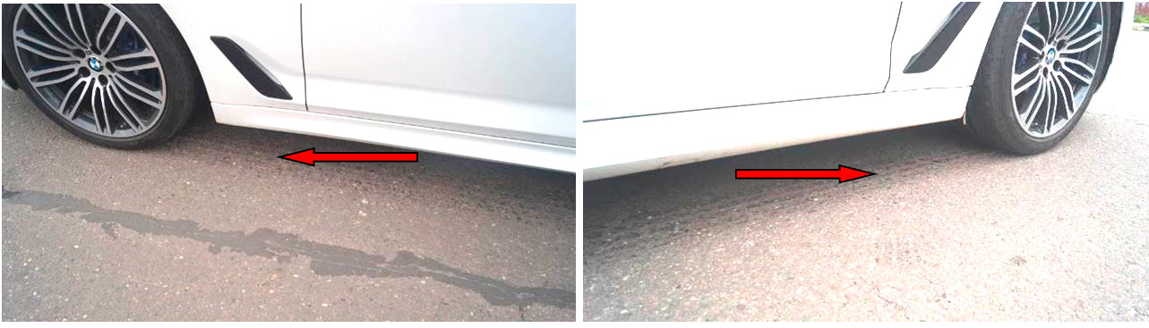 Фото 9, 10. Следы торможения от передних колёс.