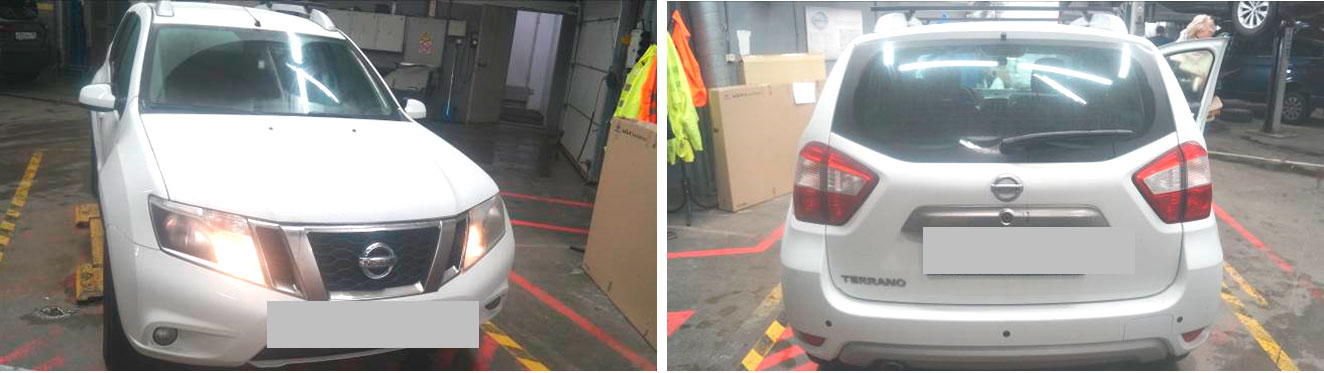 Фото 1,2. Вид автомобиля спереди и сзади, государственный регистрационный номер .