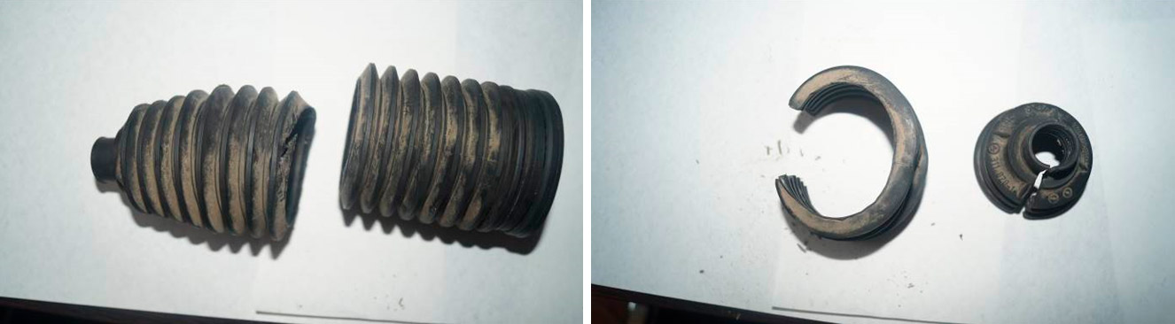 Фото 28,29. Пыльник (гофра) был разрезан.