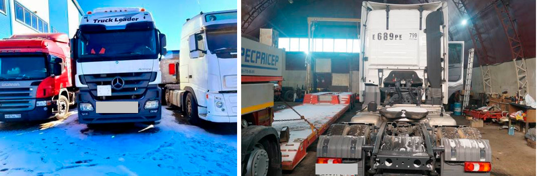 Фото 1,2. Автомобиль Мерседес Бенц Актрос, государственный регистрационный знак