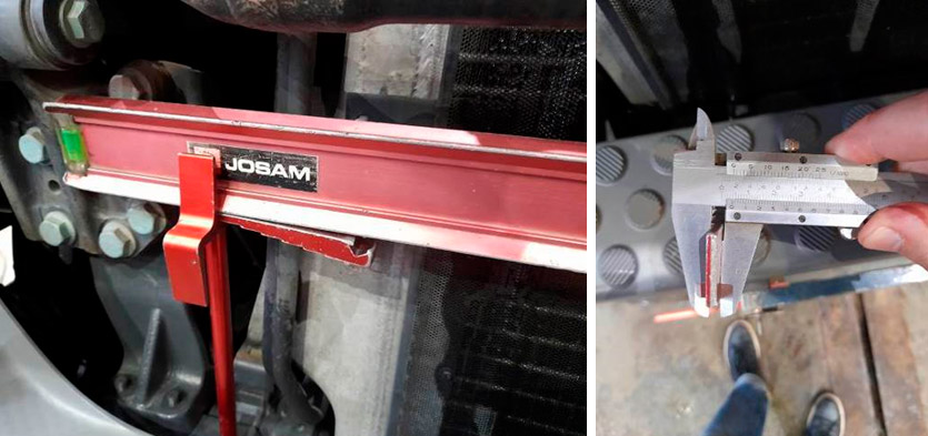 Фото 58,59. Отклонения 4 мм в передней части автомобиля