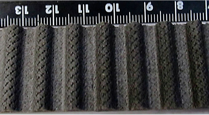 Фото 8.  Внешний вид  фрагмента нового ремня ГРМ с тыльной стороны