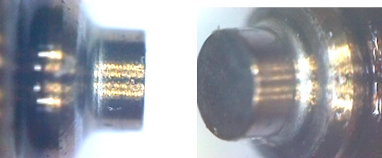 Фото 24,25. На рабочих поверхностях клапана отсутствуют повреждения и износ (увеличение в 10х)