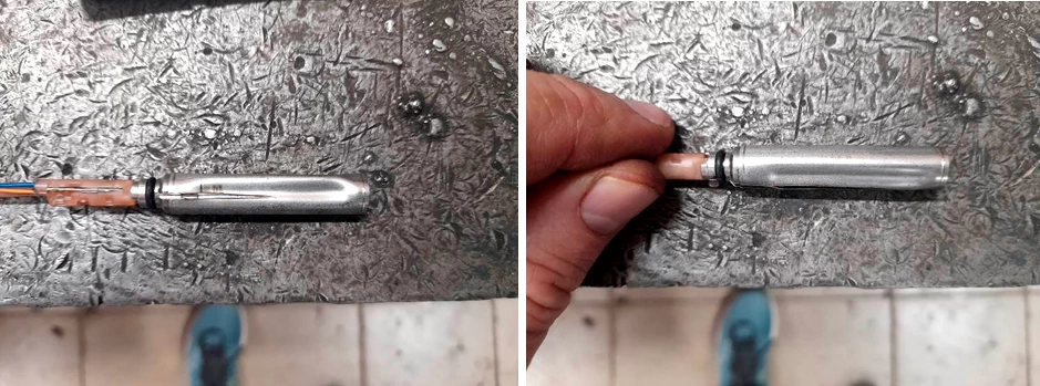 Фото 37,38. Продольные деформации корпуса пьезоэлемента