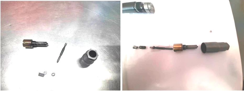 Фото 11,12. Детали разобранной форсунки