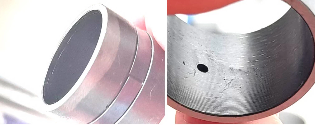 Фото 29,30. Круговые риски внутри втулки