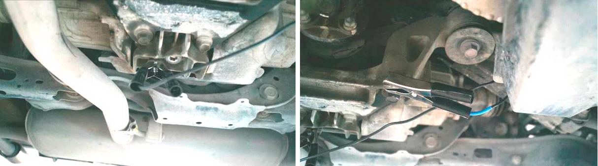 Фото 7,8. Место крепление зажимов (датчиков) электронного стетоскопа