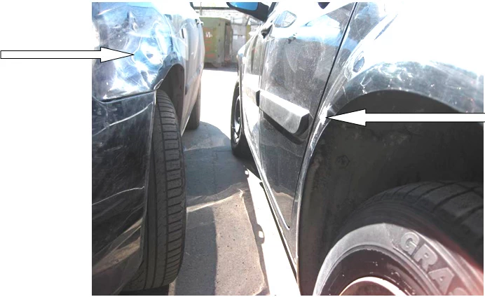Фото 7. Сопоставление  повреждений 2-х автомобилей