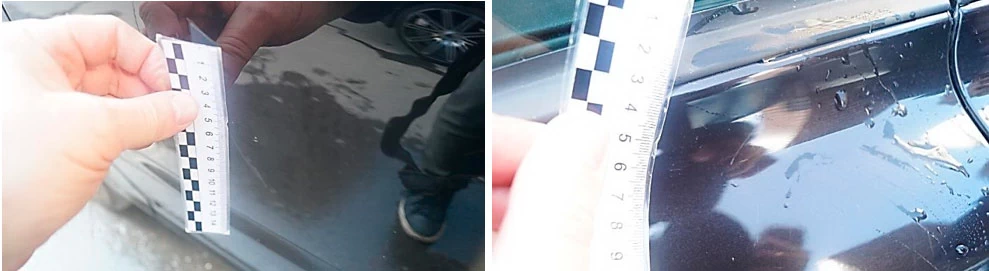 Фото 58,59. Задиры, царапины и риски на передней левой двери