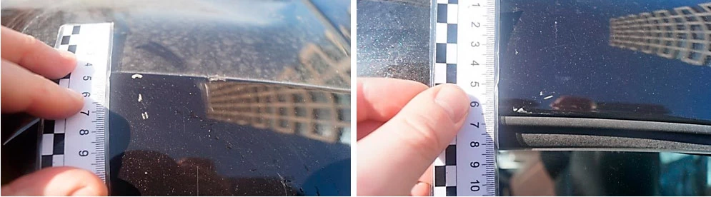 Фото 64,65. Сколы, потёртости, царапины и риски ЛКП на левой боковине