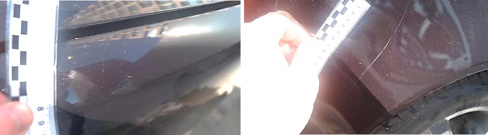 Фото 70,71. Сколы, потёртости, царапины и риски на заднем левом крыле