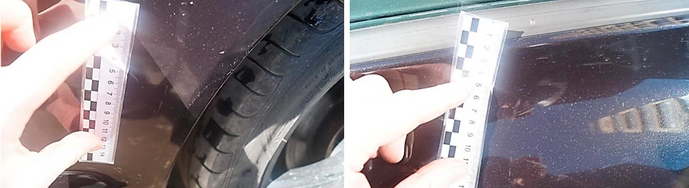 Фото 72,73. Сколы, потёртости, царапины и риски на заднем левом крыле