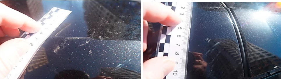 Фото 79,80. Потёртости, царапины и риски на правой боковине кузова