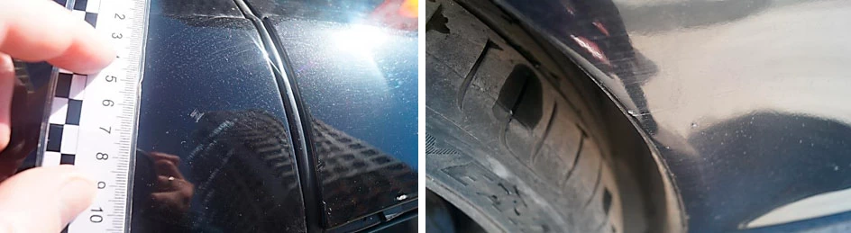 Фото 88,89. Потёртости, царапины и риски на заднем правом крыле