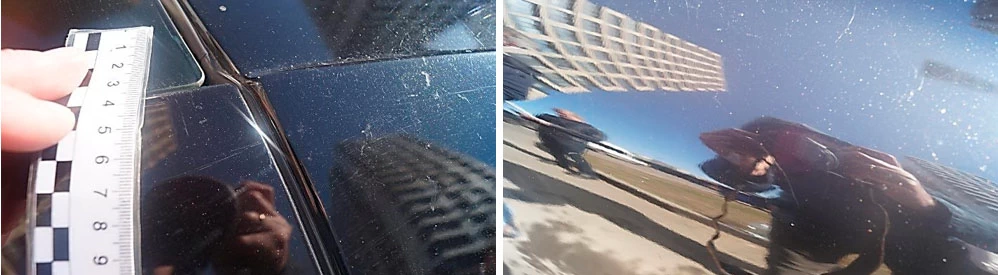 Фото 91,92. Потёртости, царапины и риски на задней правой боковине