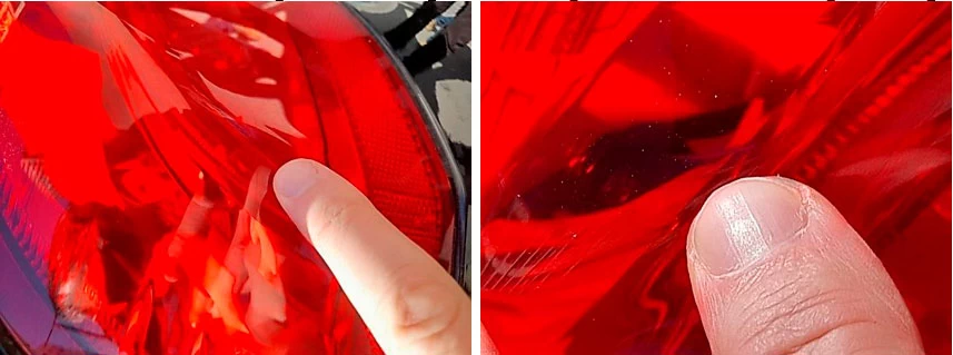 Фото 103,104. Потёртости, царапины и риски на заднем правом фонаре