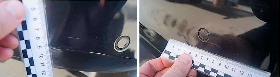 Фото 105,106. Единичные царапины на панели заднего бампера