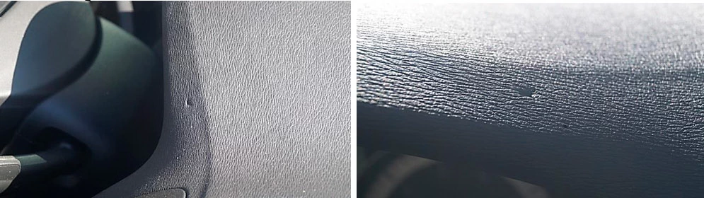 Фото 114,115. Прокол (пробой) материала приборной панели