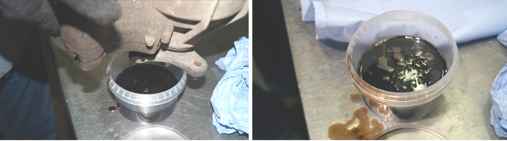 Фото 3,4. Внешний вид слитого масла