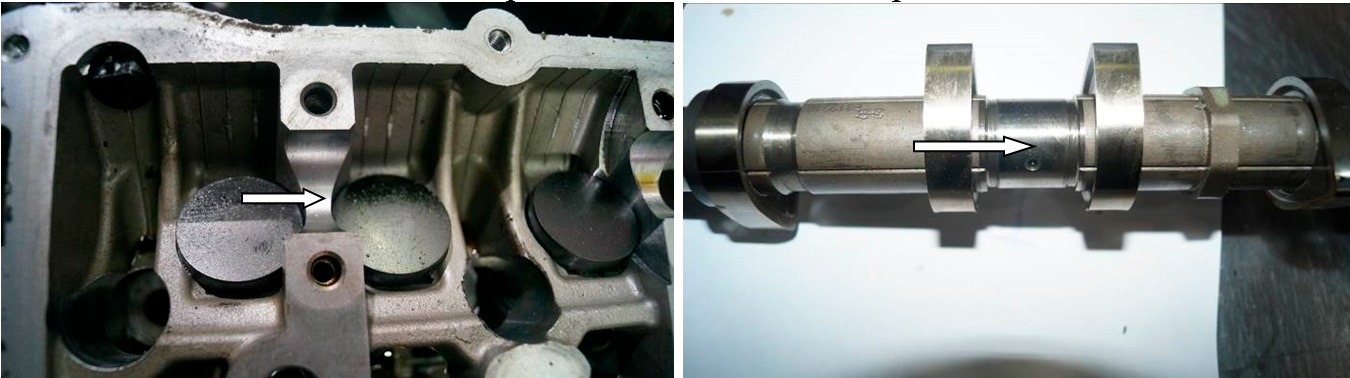 Фото 33,34. Отсутствует износ на постелях и шейках распределительных валов