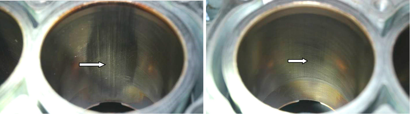 Фото 7,8. Зеркало 4-го цилиндра