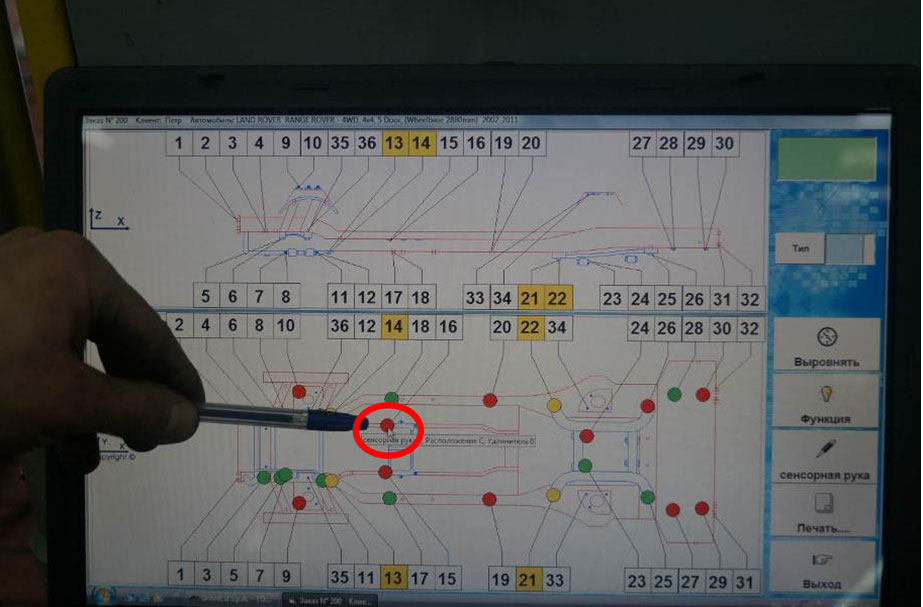Измерение базовых точек кузова
